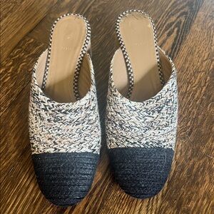 Antolina Paris Woven Slip-On Mules with Black Toe